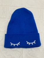 کلاه زمستانی طرح مژه آبی
