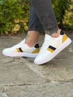 کفش کتونی مدل ونس پرچمی سفید زرد