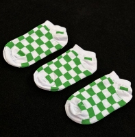 جوراب نیم ساق زنانه و مردانه شطرنجی سفید سبز